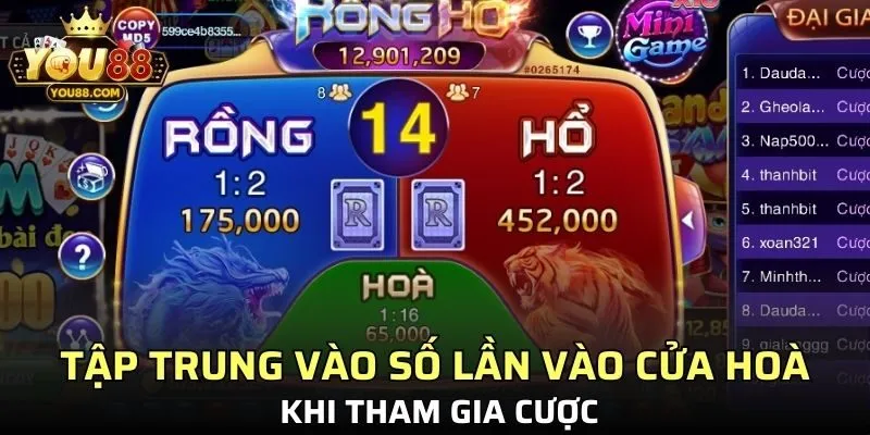 Tập trung vào số lần vào cửa hoà khi tham gia cược